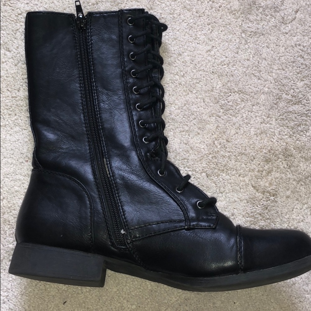 Black combat boots